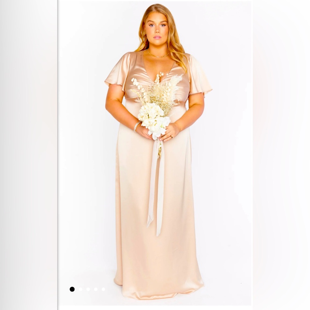 Show Me Your Mumu | Rome Twist Gown | XXL | Champagne Luxe Satin